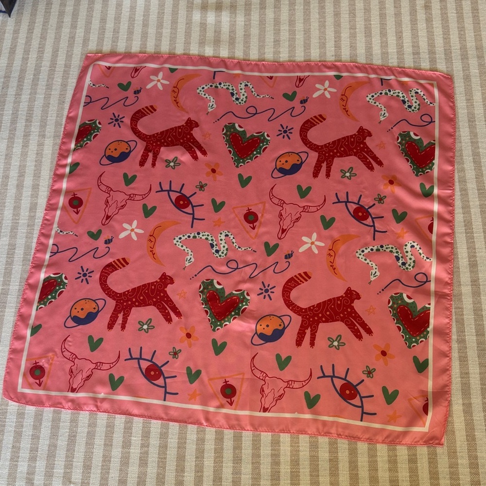 Pink Patterned Scarf